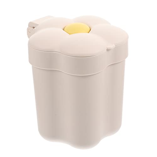 Zerodeko Trash Cans Trash Cans Garbage Cans Mini Wastebasket Trash Can Tiny Desktop Waste Garbage Bin with Swing Lid for Home Office Kitchen Vanity Tabletop White Trash Cans Garbage Cans Garbage Cans