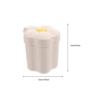 Zerodeko Trash Cans Trash Cans Garbage Cans Mini Wastebasket Trash Can Tiny Desktop Waste Garbage Bin with Swing Lid for Home Office Kitchen Vanity Tabletop White Trash Cans Garbage Cans Garbage Cans