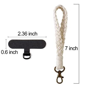 CHIWUTECH Boho Macrame Phone Wrist Strap，Cell Phone Lanyard with Tether Tab，Keychain Wristlet Bracelet Charm for Phone Case， Anti-Loss Phone Chain Accessories for Women