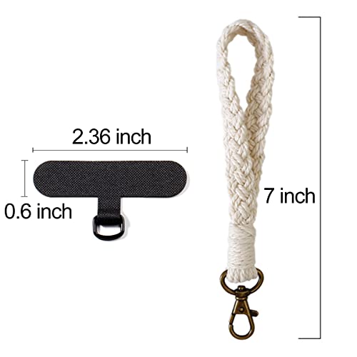 CHIWUTECH Boho Macrame Phone Wrist Strap，Cell Phone Lanyard with Tether Tab，Keychain Wristlet Bracelet Charm for Phone Case， Anti-Loss Phone Chain Accessories for Women