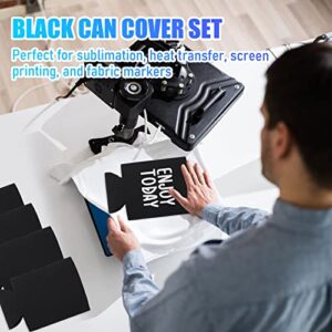 100 Pack Black Blank Can Cooler Sleeves Bulk Collapsible Can Covers Neoprene Insulated Drink Insulator Sleeve Reusable Personalized Sublimation Sleeves for Soda Water Bottle Weddings Party