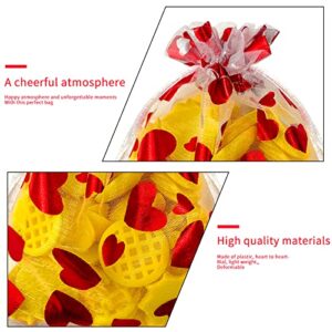 Bnsikun 50 Pieces Heart Candy Bags Organza Jewelry Pouches (3.5 x 4.7 inch) Pouch Drawstring Bags for Jewelry Packaging Valentine's Day Wedding Festival Party Supply