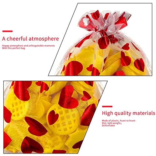 Bnsikun 50 Pieces Heart Candy Bags Organza Jewelry Pouches (3.5 x 4.7 inch) Pouch Drawstring Bags for Jewelry Packaging Valentine's Day Wedding Festival Party Supply