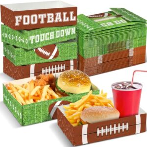 50 pieces paper food trays with football style disposable movie night snack boxes bowls movie theater drink popcorn nacho holder food serving boats for kids movie night supplies birthday party