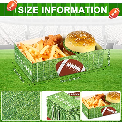 50 Pieces Paper Food Trays with Football Style Disposable Movie Night Snack Boxes Bowls Movie Theater Drink Popcorn Nacho Holder Food Serving Boats for Kids Movie Night Supplies Birthday Party