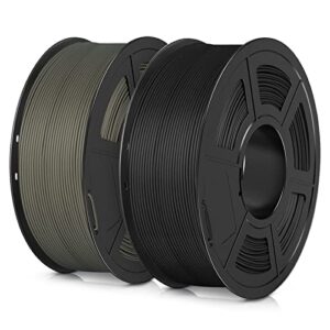 sunlu 3d printer filament pla matte 1.75mm, neatly wound filament, smooth matte finish, 1kg spool (2.2lbs), 330 meters, matte black& red