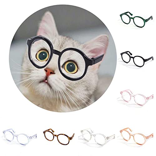 WEISHA Cat Glasses Cute Pet Glasses Plastic Transparent Cat Sun Glasses Dog Personality Pet Dress Up Pet Decor Accessories Photos Props(Pink)