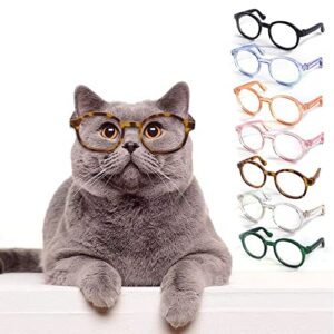 WEISHA Cat Glasses Cute Pet Glasses Plastic Transparent Cat Sun Glasses Dog Personality Pet Dress Up Pet Decor Accessories Photos Props(Pink)