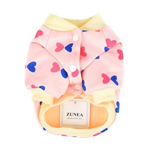 Zunea Dog Sweater Coat for Small Dogs Girl Winter Warm Sweatshirt Jacket Coat with D-Ring Angle Wing Puppy Clothes Jumper Soft Pet Apparel Cold Weather Chihuahua Yorkie Clothing Pink S