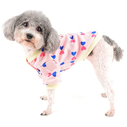 Zunea Dog Sweater Coat for Small Dogs Girl Winter Warm Sweatshirt Jacket Coat with D-Ring Angle Wing Puppy Clothes Jumper Soft Pet Apparel Cold Weather Chihuahua Yorkie Clothing Pink S