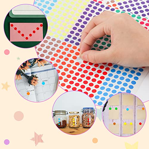 5500pcs Color Coded Sticky Label Stickers, 0.24inch Round Color Coding Stickers Self-Adhesive Colored Dot Stickers for School Office Labeling Supplies (10 Colors)