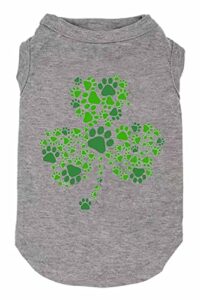 dog apparel lucky boy letter print clover shirts for small large dog vest puppy gift st patrick's day costume (medium, grey02)