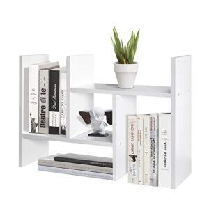 ty arts & culture - expandable wood desktop storage organizer multipurpose desk bookshelf display shelf rack counter top bookcase for office home (style 1, light purple)
