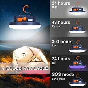 UV Flashlight Camping Light , IODOO 10000mAh 48 LED UV Floodlight 3000LM White Light Pet Urine Detector for Dog/Cat Urine, Dry Stains, Bed Bug