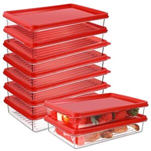 8 pcs food storage container 22 oz plastic food containers with lid clear container for food stackable portable freezer storage containers plastic bacon keeper for fruits vegetables meat cookie cheese