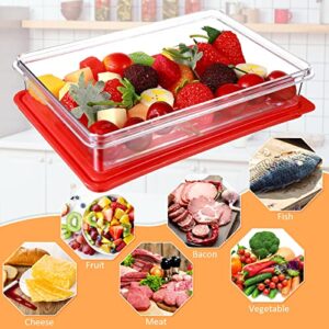 8 Pcs Food Storage Container 22 oz Plastic Food Containers with Lid Clear Container for Food Stackable Portable Freezer Storage Containers Plastic Bacon Keeper for Fruits Vegetables Meat Cookie Cheese