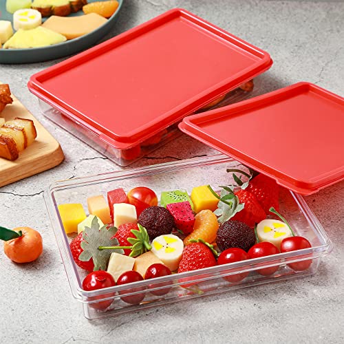 8 Pcs Food Storage Container 22 oz Plastic Food Containers with Lid Clear Container for Food Stackable Portable Freezer Storage Containers Plastic Bacon Keeper for Fruits Vegetables Meat Cookie Cheese