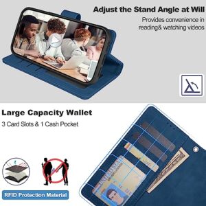 CAVOKAS Case Wallet for iPhone 14 Pro Wallet Case, 6.1 Inch Magnetic Detachable Leather Flip Case with Card Holders, Support MagSafe Wireless Charging Kickstand Phone Cover RFID Block, Blue