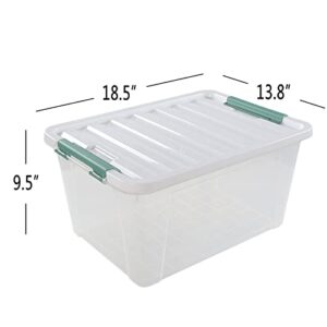 Ortodayes 6-pack 36 Quarts Storage Boxes, Plastic Clear Latching Box Bins with Lids