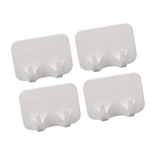 kitchen adhesive hooks, rustproof sturdy abs strong waterproof self adhesive wall hooks for office (white)