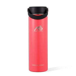 MOLI & BUNNY 22 oz Stainless Steel Water Bottle For Kids and Adults. Wide Mouth Vacuum Insulated Water Bottle For Sports and Travel. BPA Free Modern Leak Proof Water Bottle