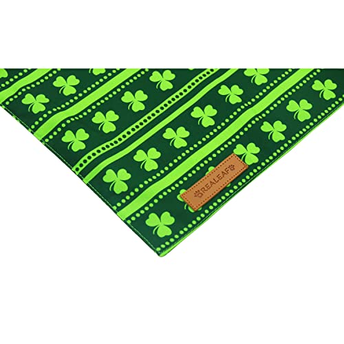 Realeaf St. Patrick's Day Dog Bandanas 2 Pack, Reversible Green Shamrock Pet Scarf for Boy and Girl, Premium Durable Fabric, Holiday Bandana for Large and Extra Large Dogs (X-Large)