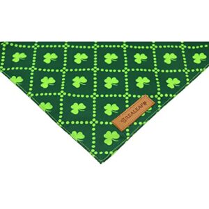 Realeaf St. Patrick's Day Dog Bandanas 2 Pack, Reversible Green Shamrock Pet Scarf for Boy and Girl, Premium Durable Fabric, Holiday Bandana for Large and Extra Large Dogs (X-Large)