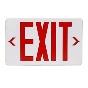 tanlux red exit sign, led emergency exit light with battery backup, ul listed, ac 120/277v, exit signs with emergency lights, commercial emergency lights for business - 1 pack