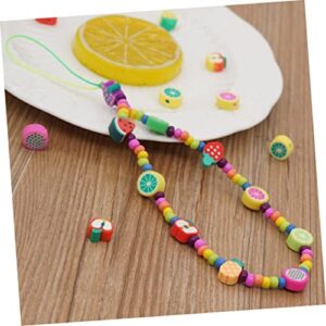 WOONEKY 2pcs Cell Beads Id for Decor Key Creative Fruit Rope Back Bracelet Exquisite Pendants Ropes Camera Hanging Chains Bracelrt Chic Charm Lanyards Strap Lost Phone Cellphone Wrist