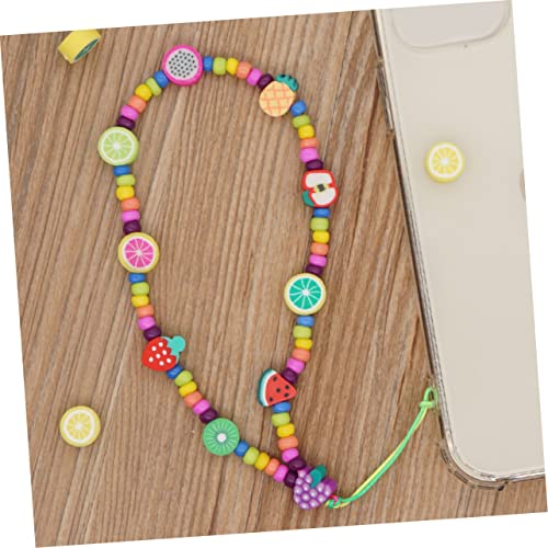 WOONEKY 2pcs Cell Beads Id for Decor Key Creative Fruit Rope Back Bracelet Exquisite Pendants Ropes Camera Hanging Chains Bracelrt Chic Charm Lanyards Strap Lost Phone Cellphone Wrist