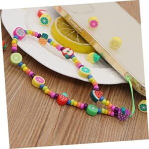 WOONEKY 2pcs Cell Beads Id for Decor Key Creative Fruit Rope Back Bracelet Exquisite Pendants Ropes Camera Hanging Chains Bracelrt Chic Charm Lanyards Strap Lost Phone Cellphone Wrist