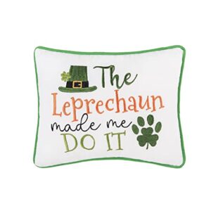 c&f home leprechaun made me do it embroidered 9 x 12 inch throw pillow st. patrick's day decorative accent covers for couch and bed 9" x 12" multicolored