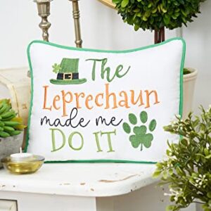 C&F Home Leprechaun Made Me Do It Embroidered 9 x 12 Inch Throw Pillow St. Patrick's Day Decorative Accent Covers for Couch and Bed 9" x 12" Multicolored