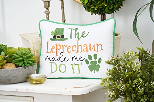 C&F Home Leprechaun Made Me Do It Embroidered 9 x 12 Inch Throw Pillow St. Patrick's Day Decorative Accent Covers for Couch and Bed 9" x 12" Multicolored