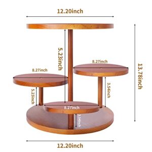 4 Tier Round Cupcake Tower Stand for 50 Cupcakes,Wood Cake Stands with Tiered Tray Decor,Cupcake Holder for Halloween Christmas Birthday Wedding Graduation Baby Shower Tea Party,Dessert Table Display