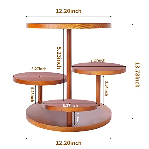 4 Tier Round Cupcake Tower Stand for 50 Cupcakes,Wood Cake Stands with Tiered Tray Decor,Cupcake Holder for Halloween Christmas Birthday Wedding Graduation Baby Shower Tea Party,Dessert Table Display
