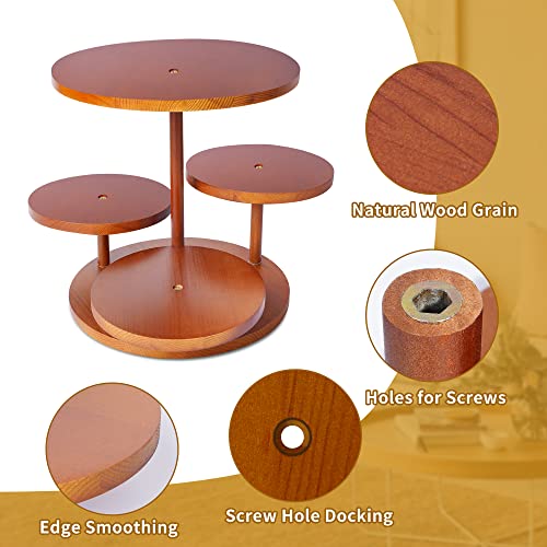 4 Tier Round Cupcake Tower Stand for 50 Cupcakes,Wood Cake Stands with Tiered Tray Decor,Cupcake Holder for Halloween Christmas Birthday Wedding Graduation Baby Shower Tea Party,Dessert Table Display