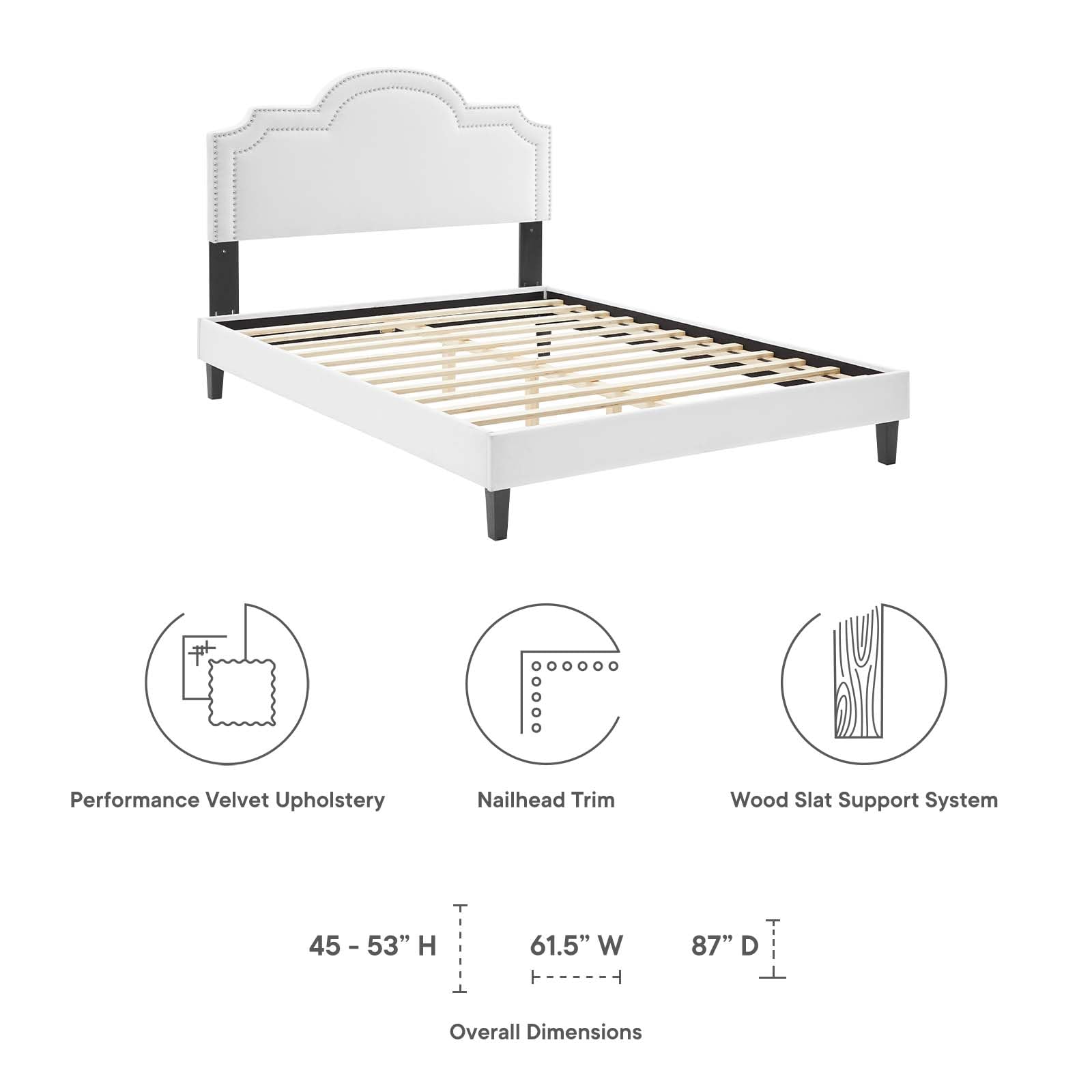 Modway Aviana Platform, Full, White