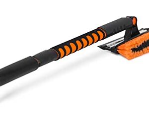 BIRDROCK HOME 39" Extendable Snow Brush with Detachable Ice Scraper for Car | 11" Wide Squeegee & Bristle Head | Size: Car & SUV | Lightweight Aluminum Body with Ergonomic Grip | Windshield Paint Safe