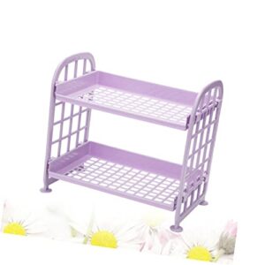 STOBAZA 2 Layers Plastic Living Organizerpurple Assemble Storage Finishing Kitchen Bathroom Room Countertop Toilet Shelf Desktop