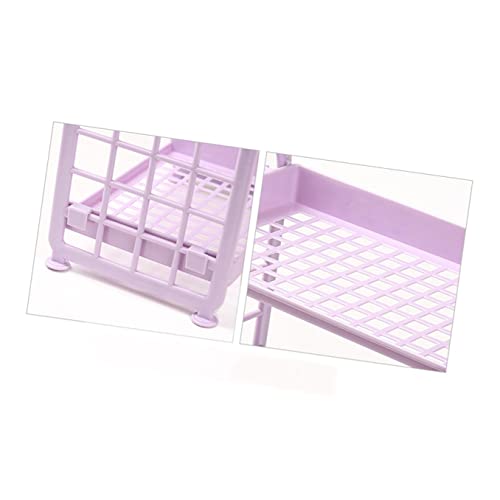 STOBAZA 2 Layers Plastic Living Organizerpurple Assemble Storage Finishing Kitchen Bathroom Room Countertop Toilet Shelf Desktop