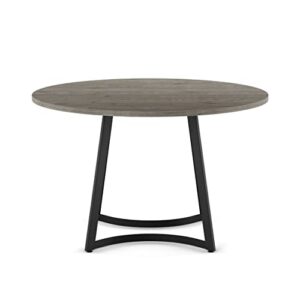 Amisco Josie 48" Round Table - Greyish-Brown TFL/Black Metal