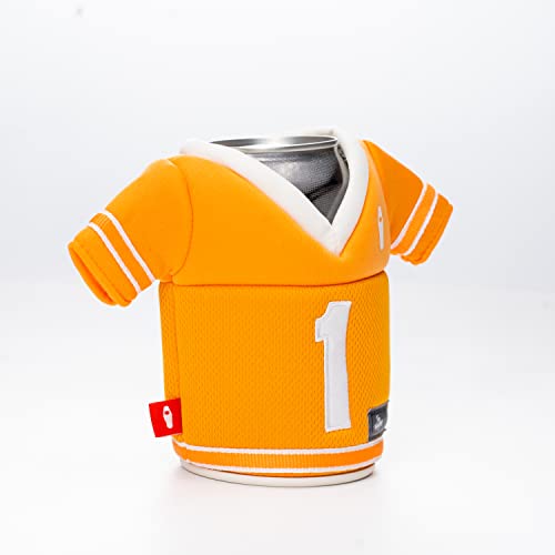 Puffin The Gridiron Beverage Jersey, Insulated Can Cooler, Tangerine/Sandy White