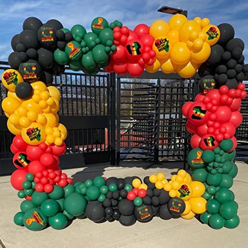 Black History Month Party Decoration Balloon Garland Set Black History Month Party Supplies African American Black History Month Latex Balloon, Used for Black History Month Background Decoration