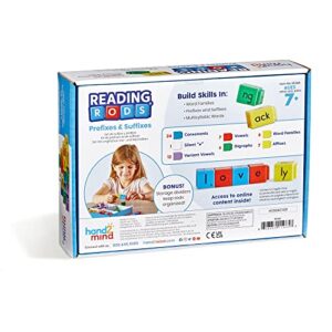 hand2mind Reading Rods Prefixes & Suffixes, Word Roots for Kids, Word Building Activities, Spelling Toys, Reading Tools for Kids, Phonemic Awareness and Phonics, Science of Reading Manipulatives