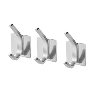 wodmb 3pcs stainless steel self adhesive wall coat rack key holder rack towel hooks clothes rack hanging hooks