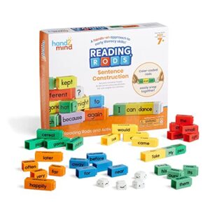 hand2mind reading rods sentence construction, sentence building for kids, parts of speech linking cubes, learn to read toys, reading tools for kids, science of reading manipulatives