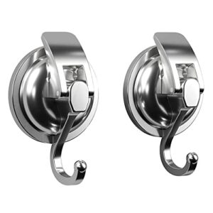 wodmb 1pc reusable heavy-duty easy to install without punching suction cup hooks chrome-plated organization bathroom shower