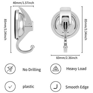 WODMB 1Pc Reusable Heavy-Duty Easy to Install Without Punching Suction Cup Hooks Chrome-Plated Organization Bathroom Shower