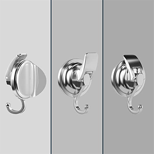 WODMB 1Pc Reusable Heavy-Duty Easy to Install Without Punching Suction Cup Hooks Chrome-Plated Organization Bathroom Shower